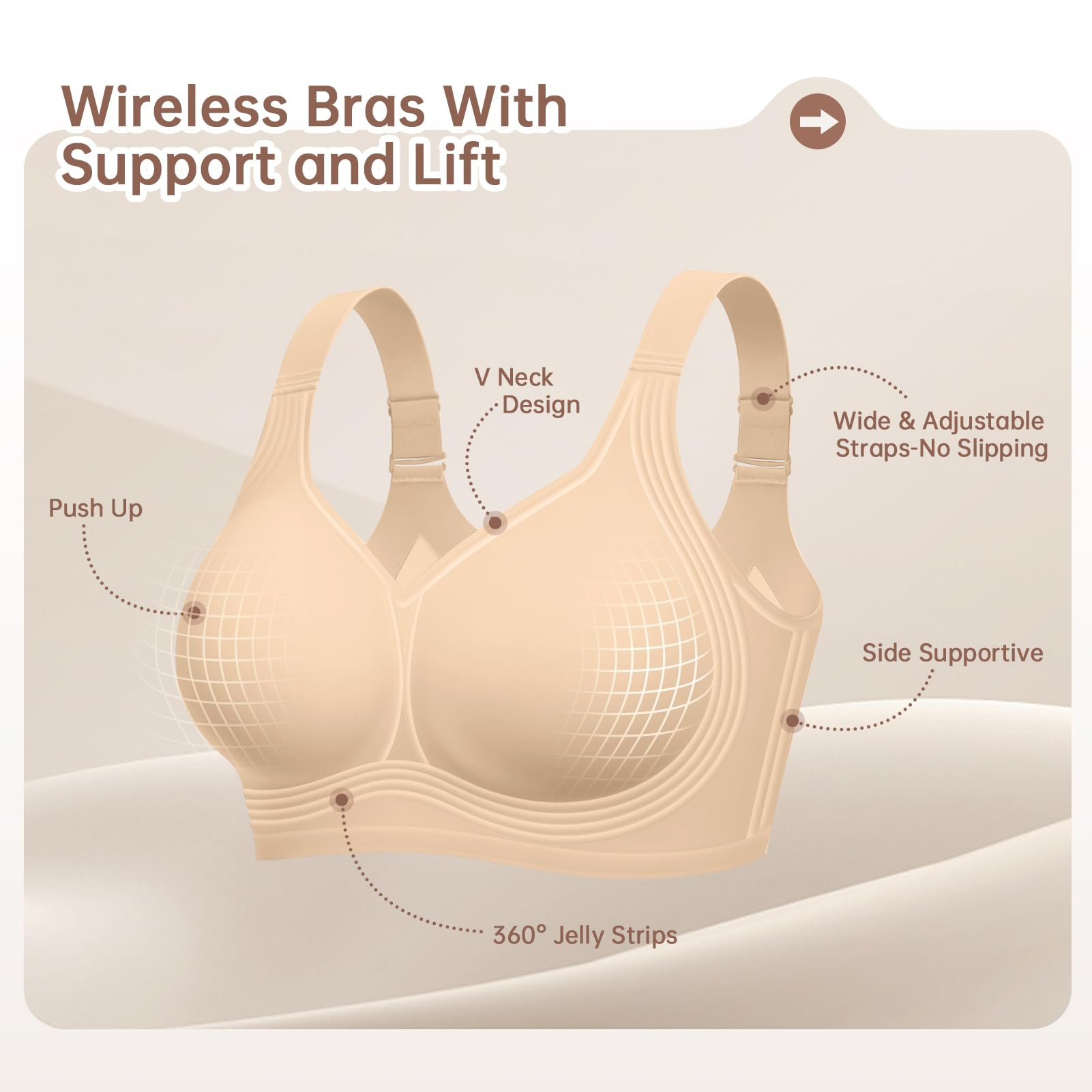 Plus Size Wireless Bra for Wom - Underwire Bra Padded review and price